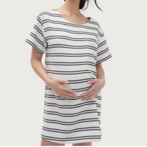 Hatch Maternity Nautical Navy and White Striped Isa Dress size 2